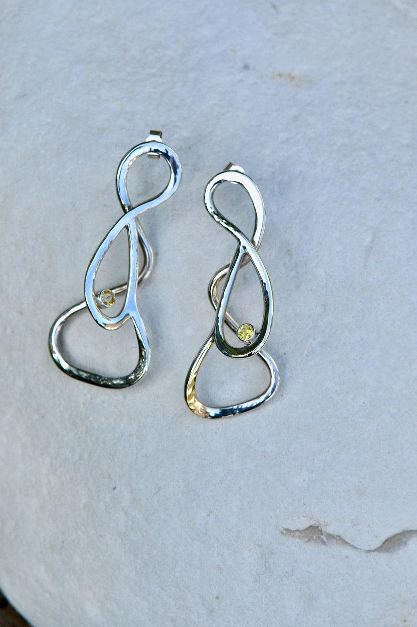 Yellow Sapphire Silver Earrings