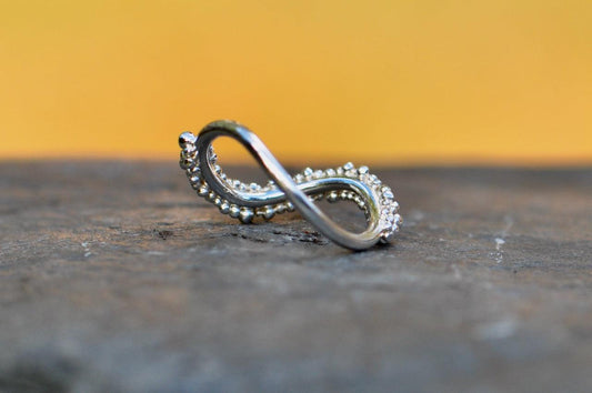 Wavy Silver Ring with Granulation