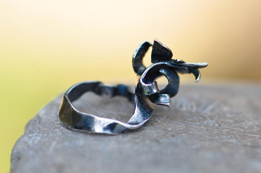 Plumage Ring, Patinated Silver