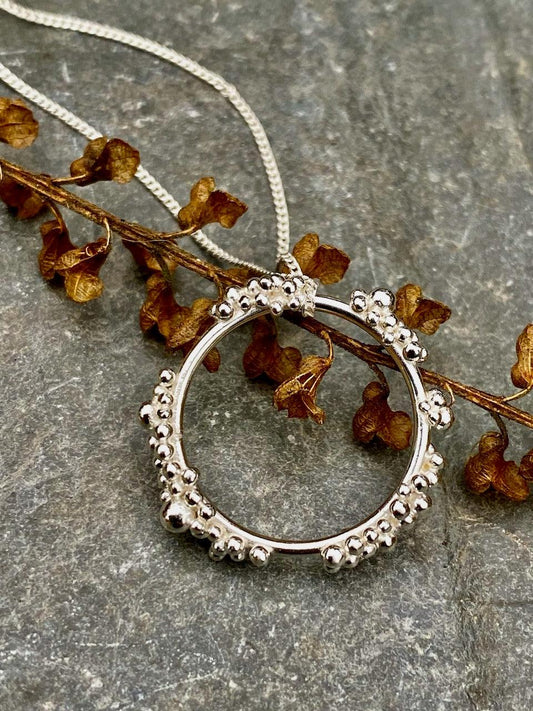 Sterling Silver Dew Pendant with granulation