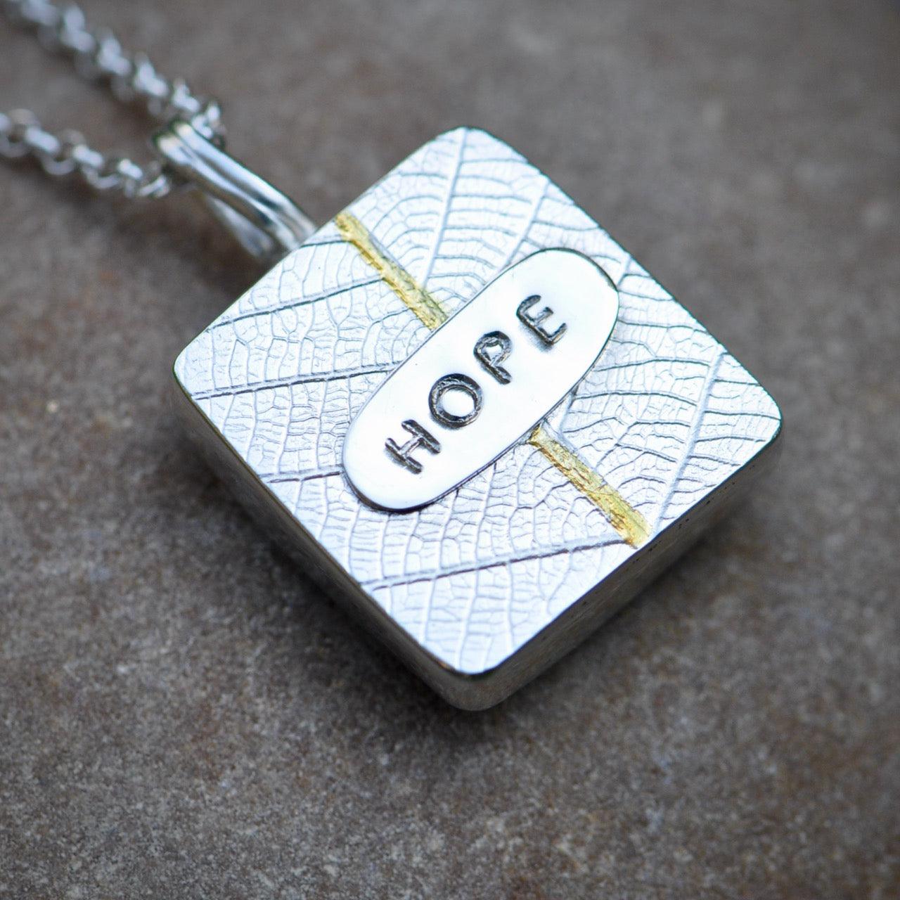 Malachite 'Hope' Silver Pendant on Silver Chain