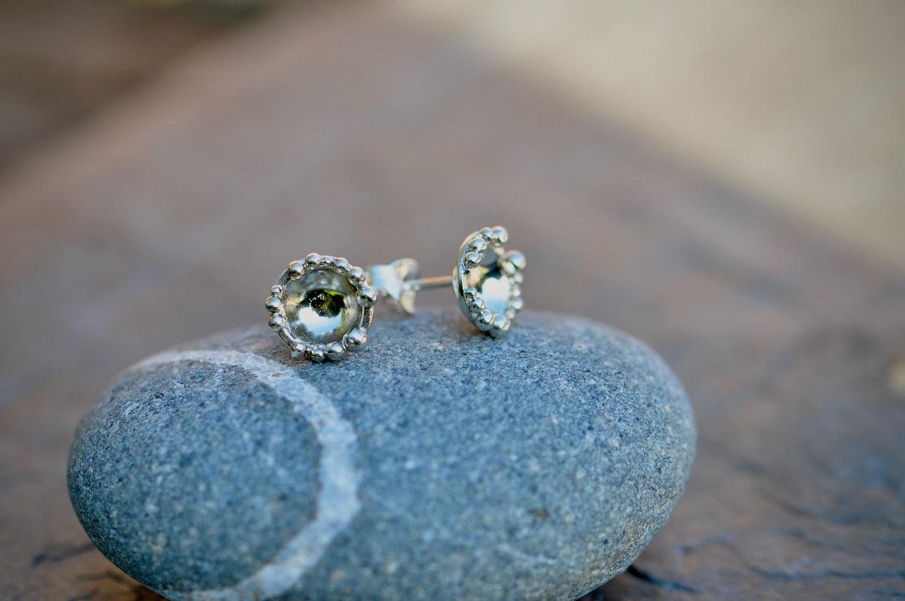 Silver Dew Stud Earrings