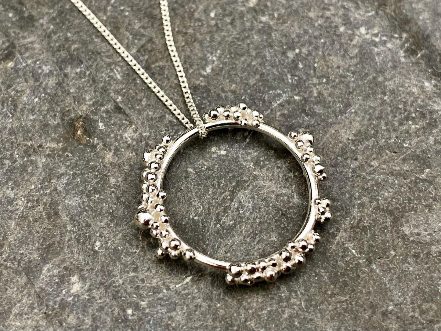 Sterling Silver Dew Pendant with granulation