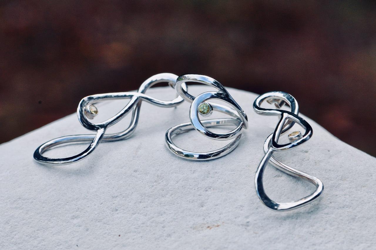 Yellow Sapphire Silver Earrings