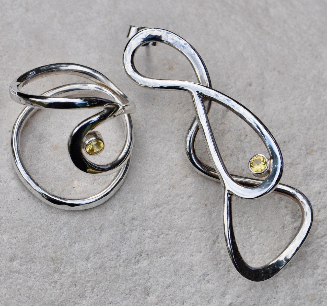 Yellow Sapphire Silver Earrings