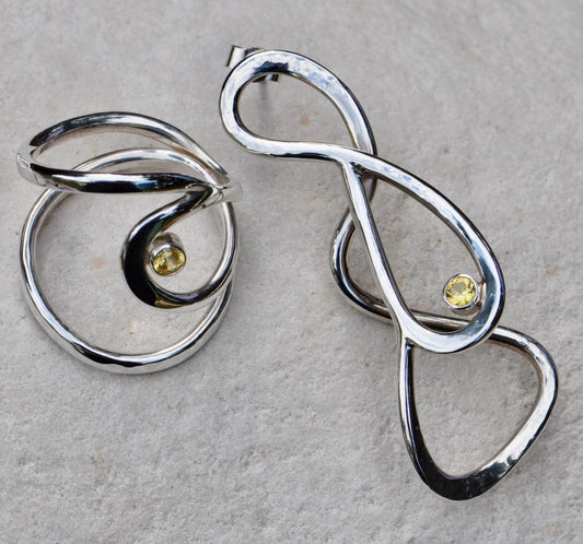 Yellow Sapphire Silver Earrings