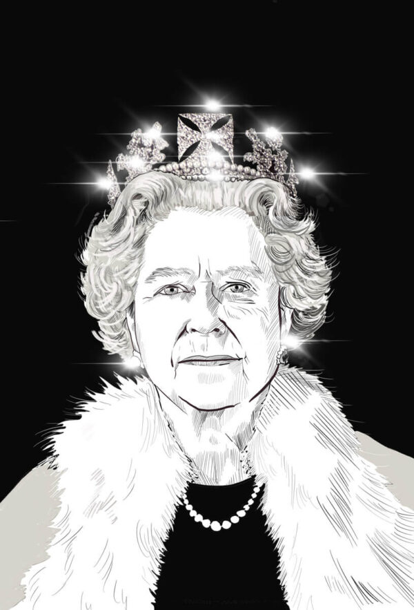 Digital Portrait of the Queen by Caroline de Rothschild
